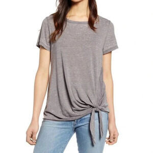 NWOT Caslon  T-Shirt, Women's Size Small, Pink Short Sleeve Front  Tie Knot